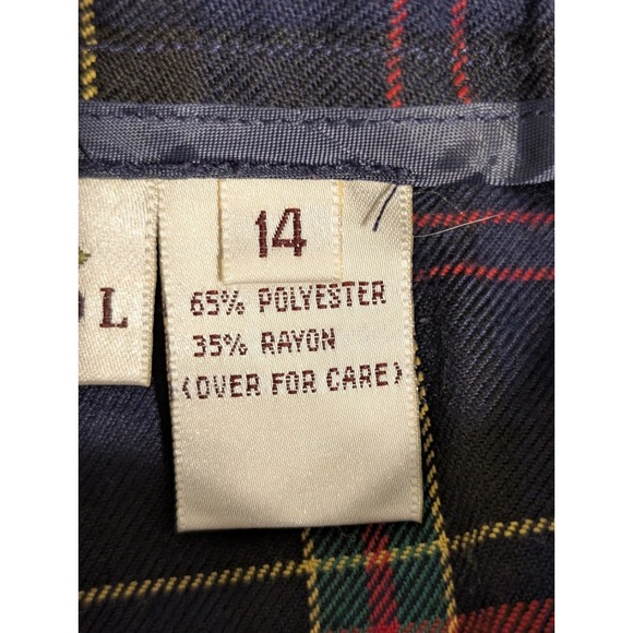 VTG Susan Bristol Plaid Maxi Skirt Sz 14 Navy Green 90s Academia Tartan Heritage - Picture 9 of 10